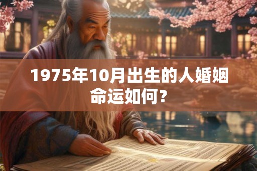1975年10月出生的人婚姻命运如何? 1975年10月出生的人婚姻命运如何?