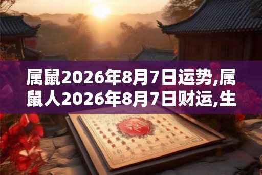 属鼠2026年8月7日运势,属鼠人2026年8月7日财运,生肖鼠2026年8月7日运势 属鼠2026年8月7日运势,属鼠人2026年8月7日财运,生肖鼠2026年8月7日运势