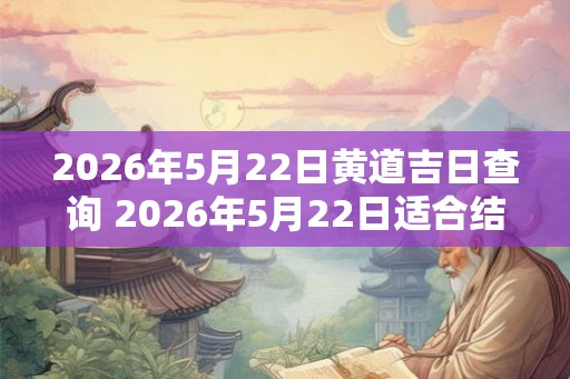 2026年5月22日黄道吉日查询 2026年5月22日适合结婚吗