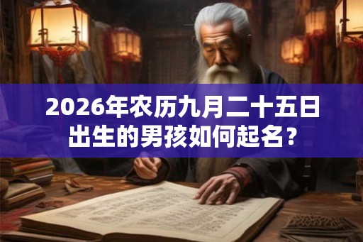 2026年农历九月二十五日出生的男孩如何起名？