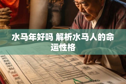 水马年好吗 解析水马人的命运性格