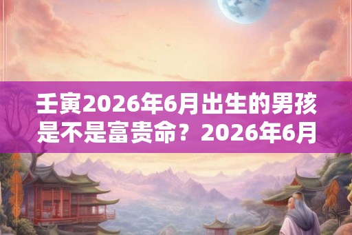 壬寅2026年6月出生的男孩是不是富贵命？2026年6月出生好吗？