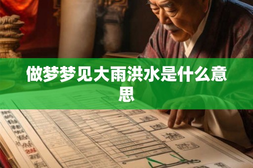 做梦梦见大雨洪水是什么意思