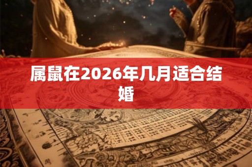 属鼠在2026年几月适合结婚
