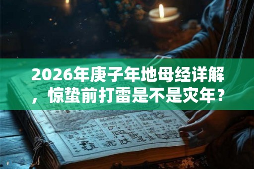2026年庚子年地母经详解，惊蛰前打雷是不是灾年？