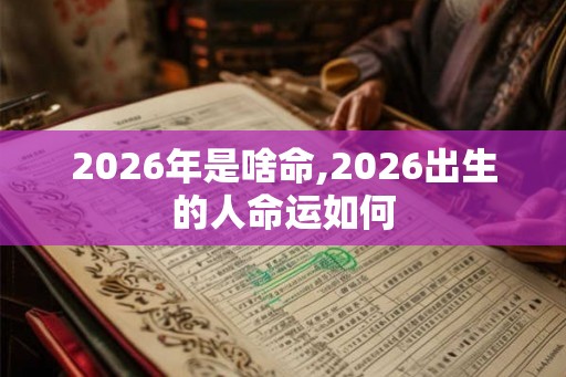 2026年是啥命,2026出生的人命运如何