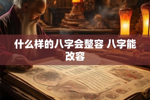 什么样的八字会整容 八字能改容