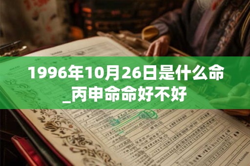 1996年10月26日是什么命_丙申命命好不好