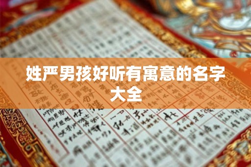 姓严男孩好听有寓意的名字大全