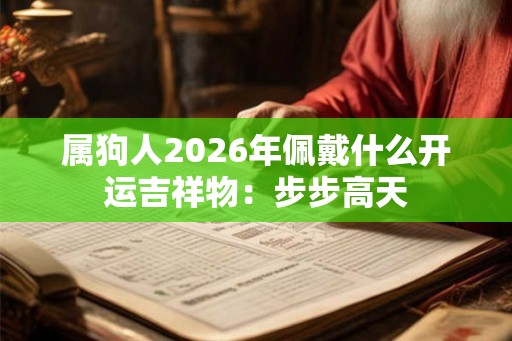 属狗人2026年佩戴什么开运吉祥物：步步高天