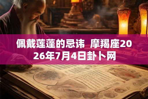 佩戴莲蓬的忌讳  摩羯座2026年7月4日卦卜网