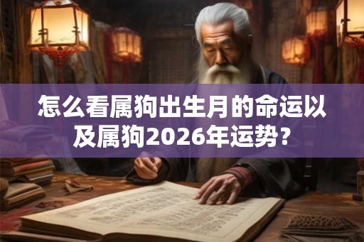 怎么看属狗出生月的命运以及属狗2026年运势？