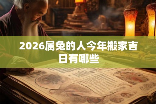 2026属兔的人今年搬家吉日有哪些