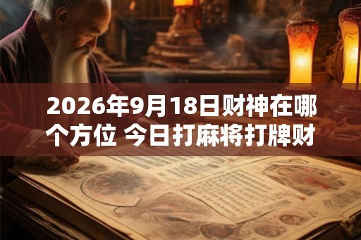 2026年9月18日财神在哪个方位 今日打麻将打牌财运方位 2026年9月18日财神在哪个方位 今日打麻将打牌财运方位