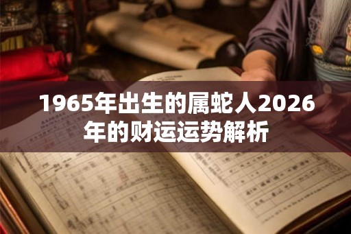 1965年出生的属蛇人2026年的财运运势解析