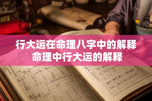 行大运在命理八字中的解释 命理中行大运的解释