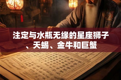 注定与水瓶无缘的星座狮子、天蝎、金牛和巨蟹