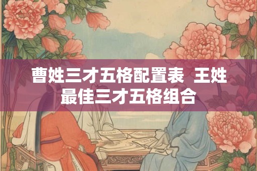 曹姓三才五格配置表  王姓最佳三才五格组合