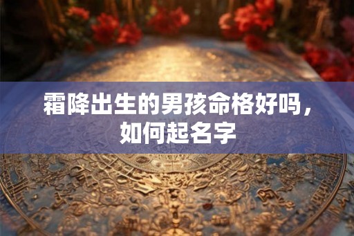 霜降出生的男孩命格好吗，如何起名字