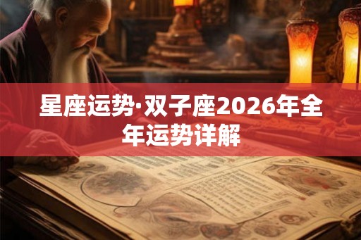 星座运势·双子座2026年全年运势详解