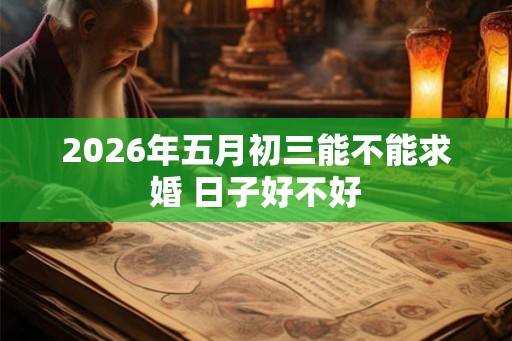 2026年五月初三能不能求婚 日子好不好