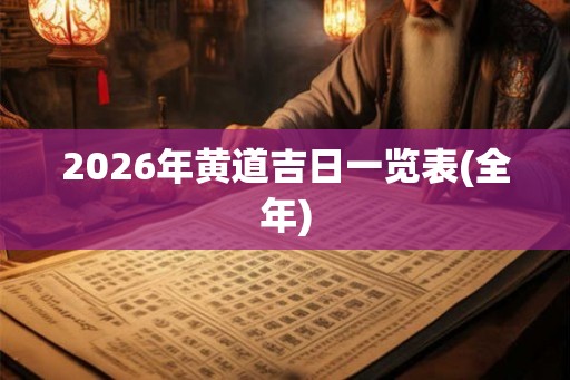 2026年黄道吉日一览表(全年)