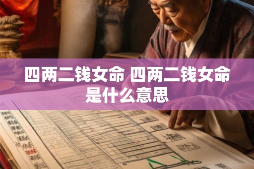 四两二钱女命 四两二钱女命是什么意思