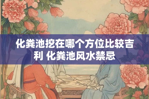 化粪池挖在哪个方位比较吉利 化粪池风水禁忌