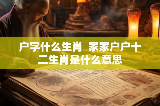 户字什么生肖  家家户户十二生肖是什么意思