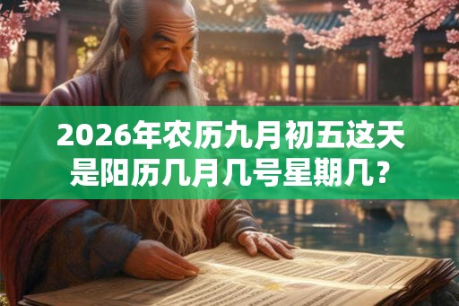 2026年农历九月初五这天是阳历几月几号星期几？