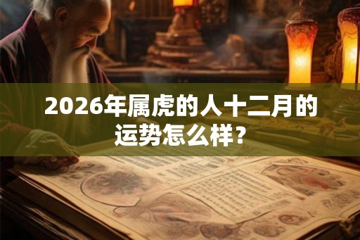 2026年属虎的人十二月的运势怎么样？