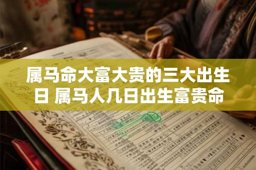 属马命大富大贵的三大出生日 属马人几日出生富贵命
