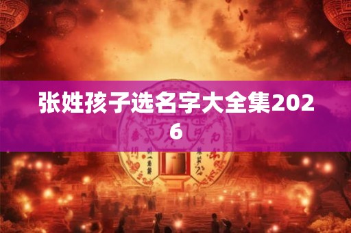 张姓孩子选名字大全集2026