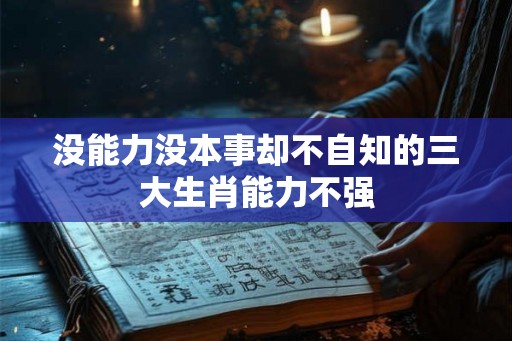 没能力没本事却不自知的三大生肖能力不强