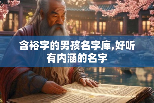 含裕字的男孩名字库,好听有内涵的名字