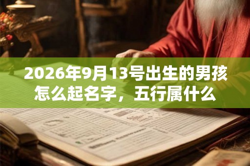 2026年9月13号出生的男孩怎么起名字，五行属什么