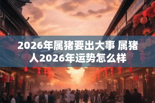 2026年属猪要出大事 属猪人2026年运势怎么样 2026年属猪要出大事 属猪人2026年运势怎么样
