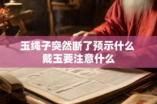 玉绳子突然断了预示什么 戴玉要注意什么