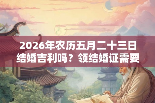 2026年农历五月二十三日结婚吉利吗？领结婚证需要做什么？
