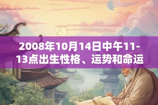 2008年10月14日中午11-13点出生性格、运势和命运