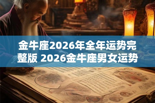 金牛座2026年全年运势完整版 2026金牛座男女运势详解