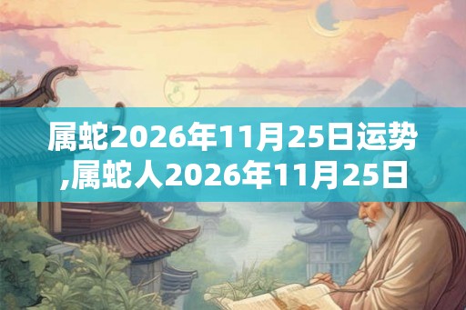 属蛇2026年11月25日运势,属蛇人2026年11月25日财运,生肖蛇2026年11月25日运势