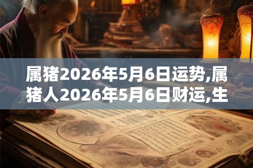 属猪2026年5月6日运势,属猪人2026年5月6日财运,生肖猪2026年5月6日运势