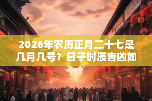 2026年农历正月二十七是几月几号？日子时辰吉凶如何？