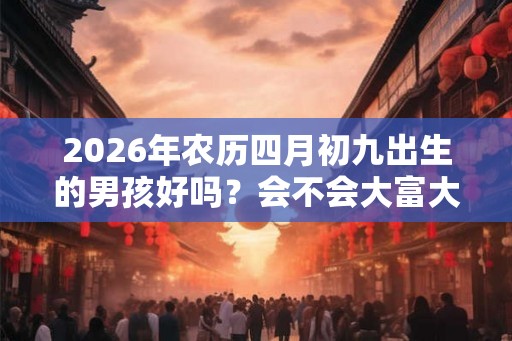 2026年农历四月初九出生的男孩好吗？会不会大富大贵？