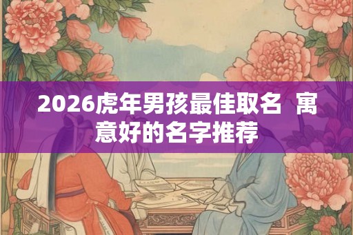 2026虎年男孩最佳取名 寓意好的名字推荐 2026虎年男孩最佳取名 寓意好的名字推荐