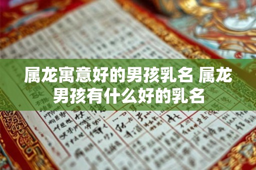 属龙寓意好的男孩乳名 属龙男孩有什么好的乳名
