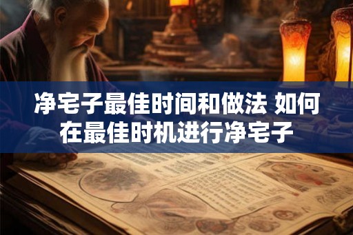 净宅子最佳时间和做法 如何在最佳时机进行净宅子