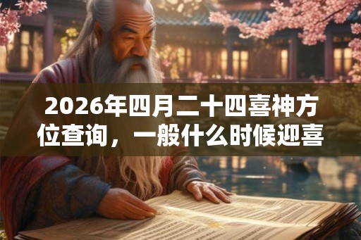 2026年四月二十四喜神方位查询，一般什么时候迎喜神？