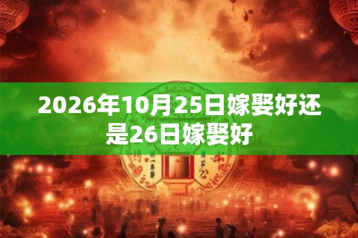 2026年10月25日嫁娶好还是26日嫁娶好
